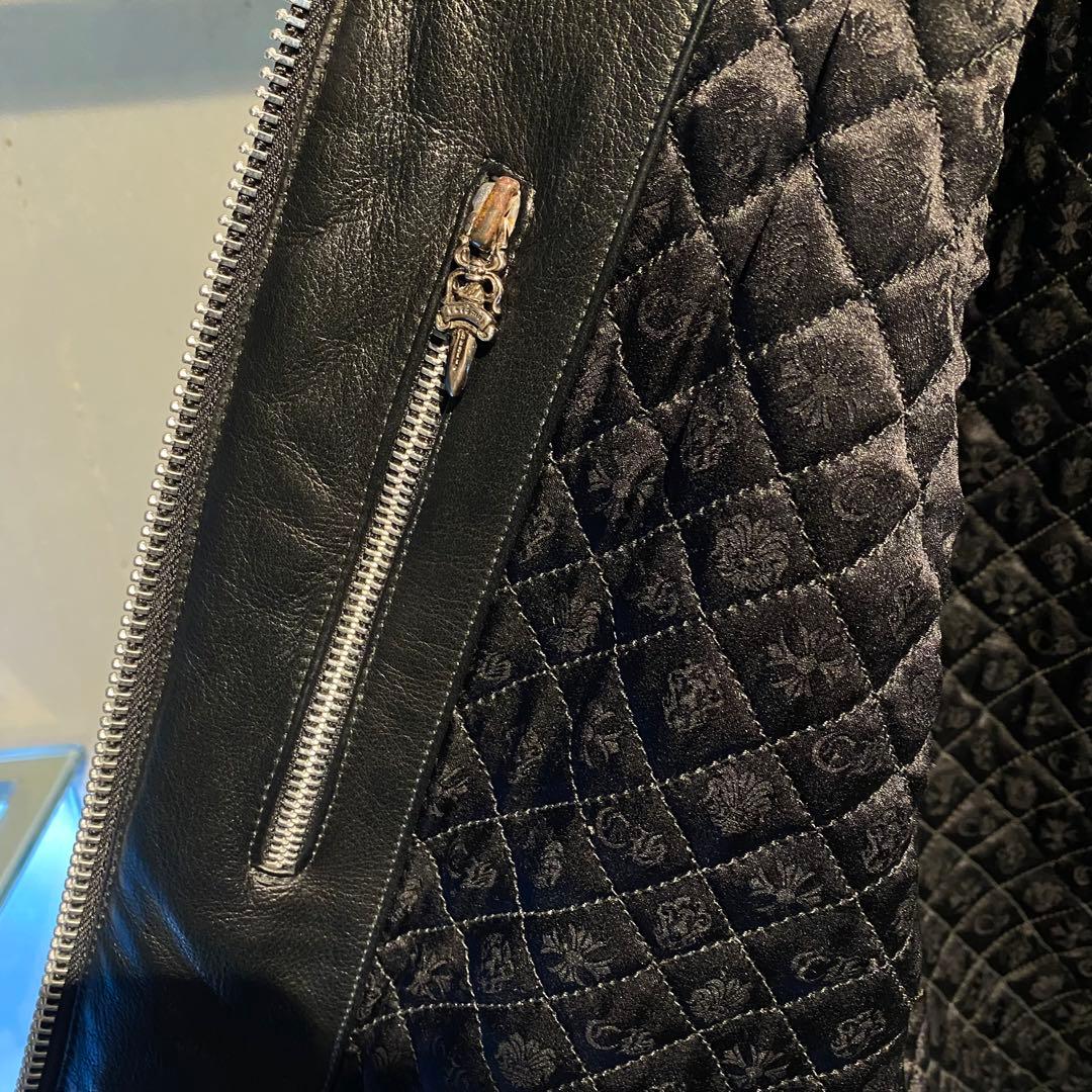 極美品 クロムハーツ ニューレーサー シングルライダースジャケット カシミヤ M