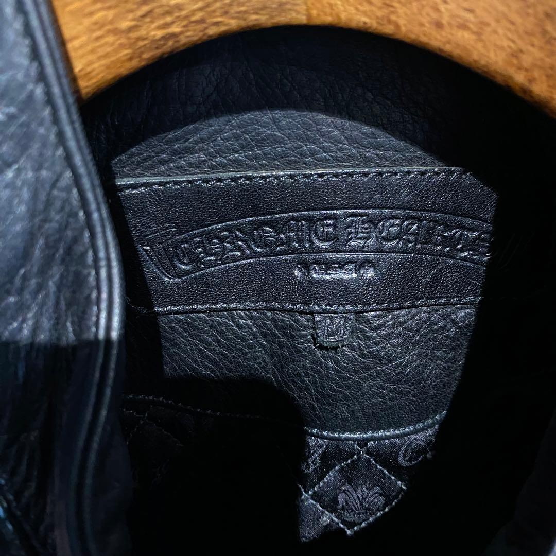 極美品 クロムハーツ ニューレーサー シングルライダースジャケット カシミヤ M