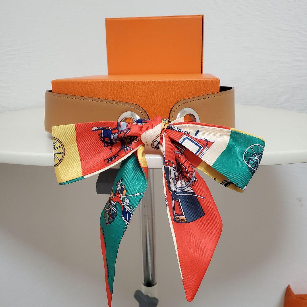 HERMES スカーフレザーベルト　未使用　超美品