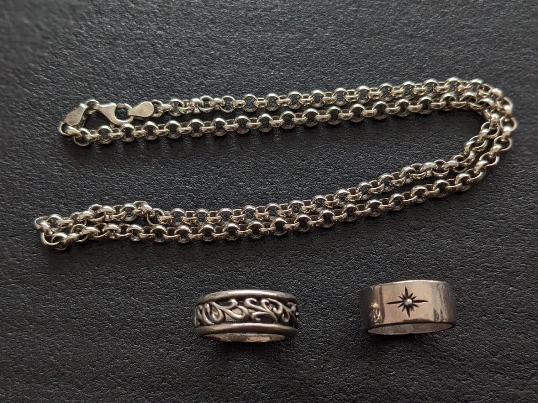 Shin's SCULPTURE & BIG HAND リングネックレス