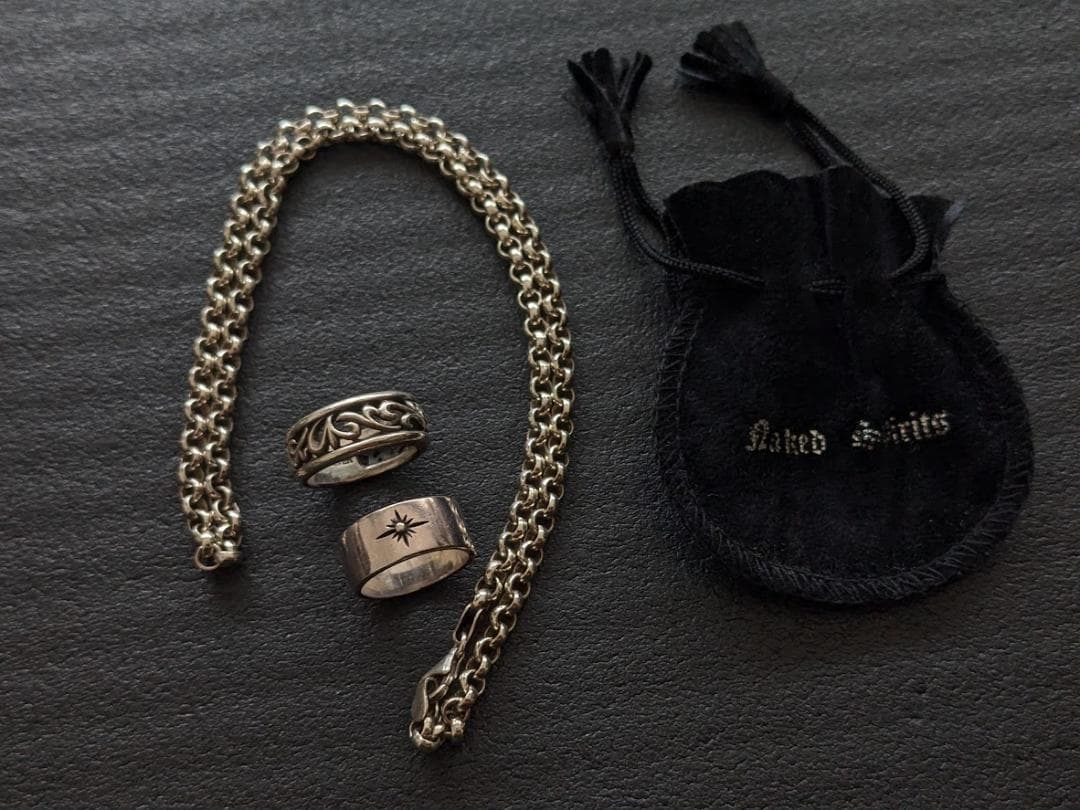 Shin's SCULPTURE & BIG HAND リングネックレス