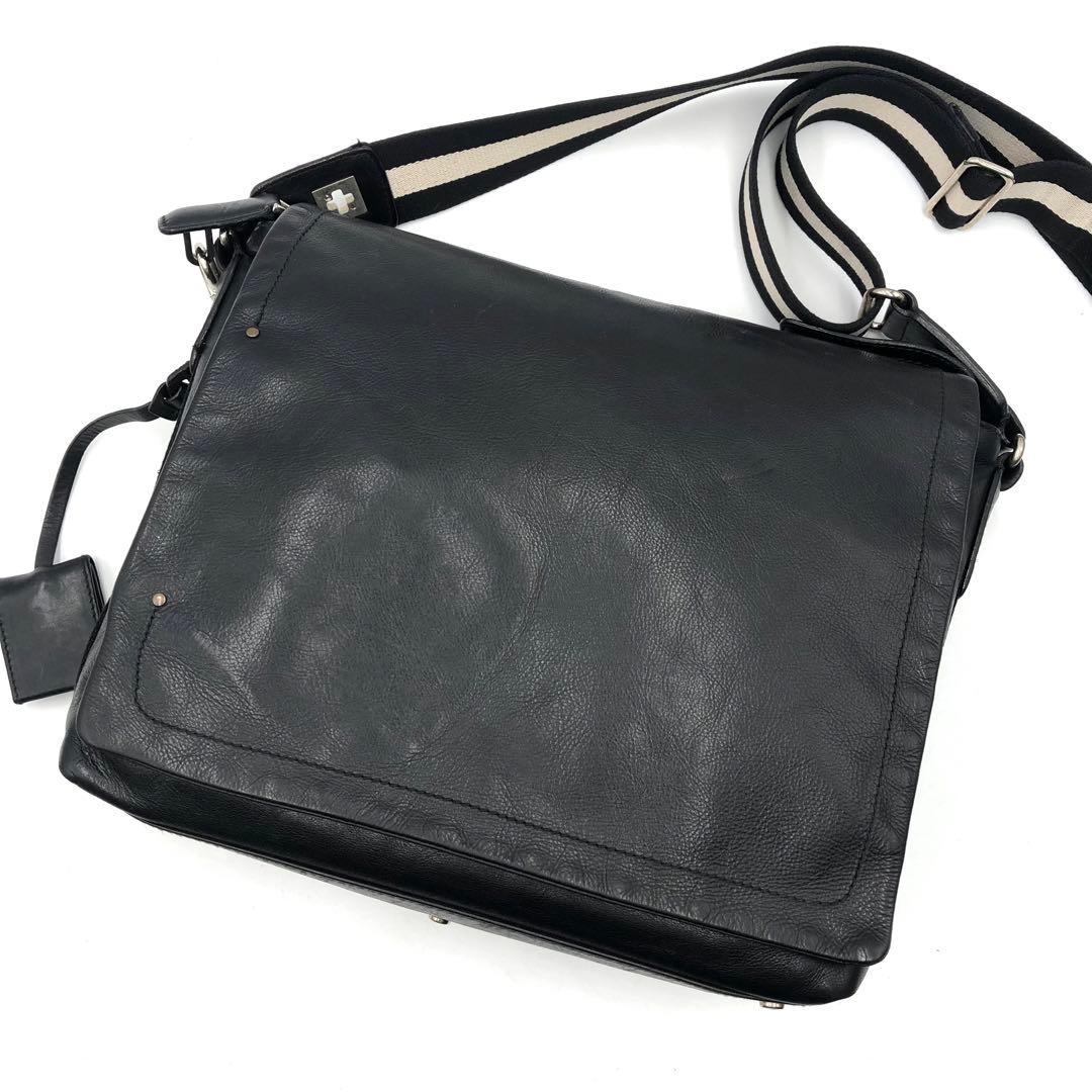 希少 BALLY メッセンジャーバッグ トレスポ A4 鍵付 レザー ブラック