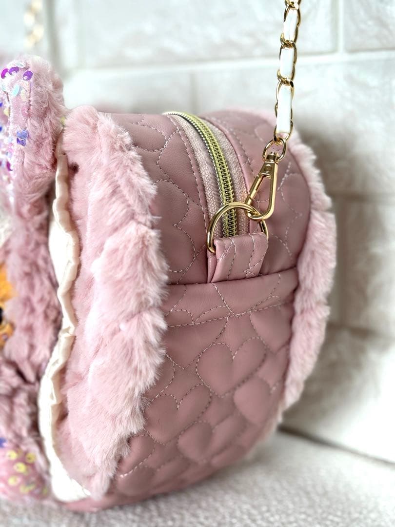 黒*こ様 コヤンイサムチョン　ハンドメイド　ハート型ファーショルダーバッグ　ピン