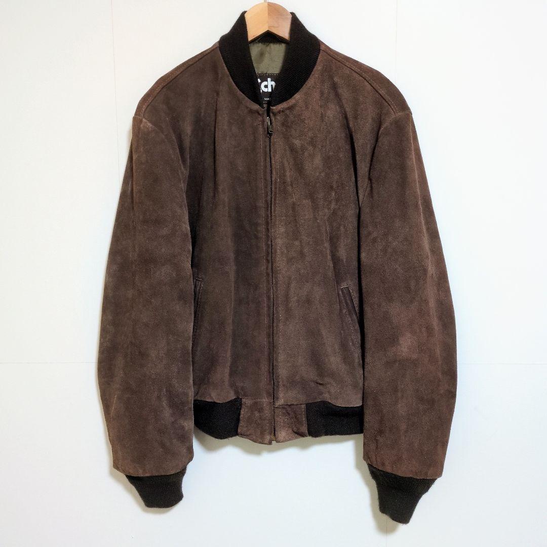 USA製　ショット　スエード　ボンバージャケット　茶　短丈　40　L相当