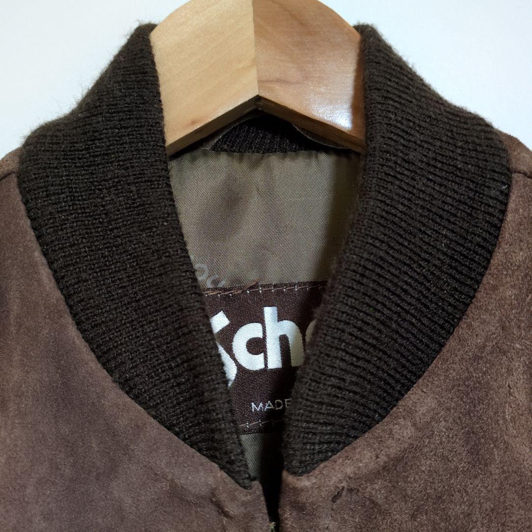 USA製　ショット　スエード　ボンバージャケット　茶　短丈　40　L相当