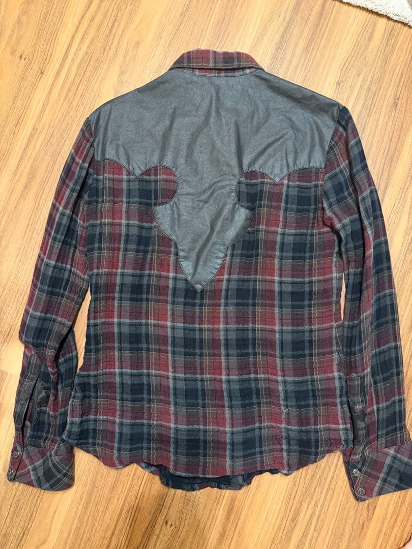 Chrome Hearts チェック シャツ ウエスタン JVPレザー