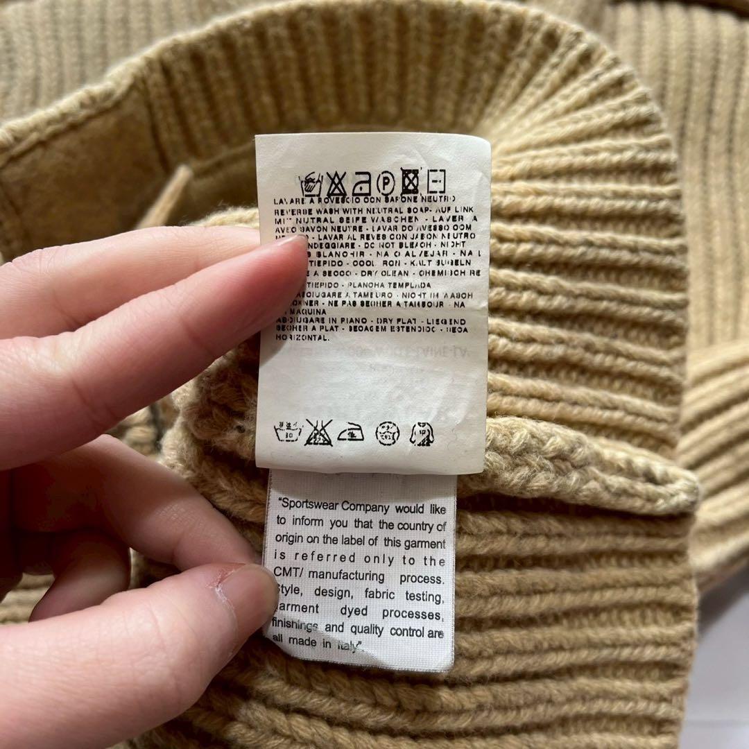 07AW STONE  ボタン ニット Lサイズ ベージュ 美品