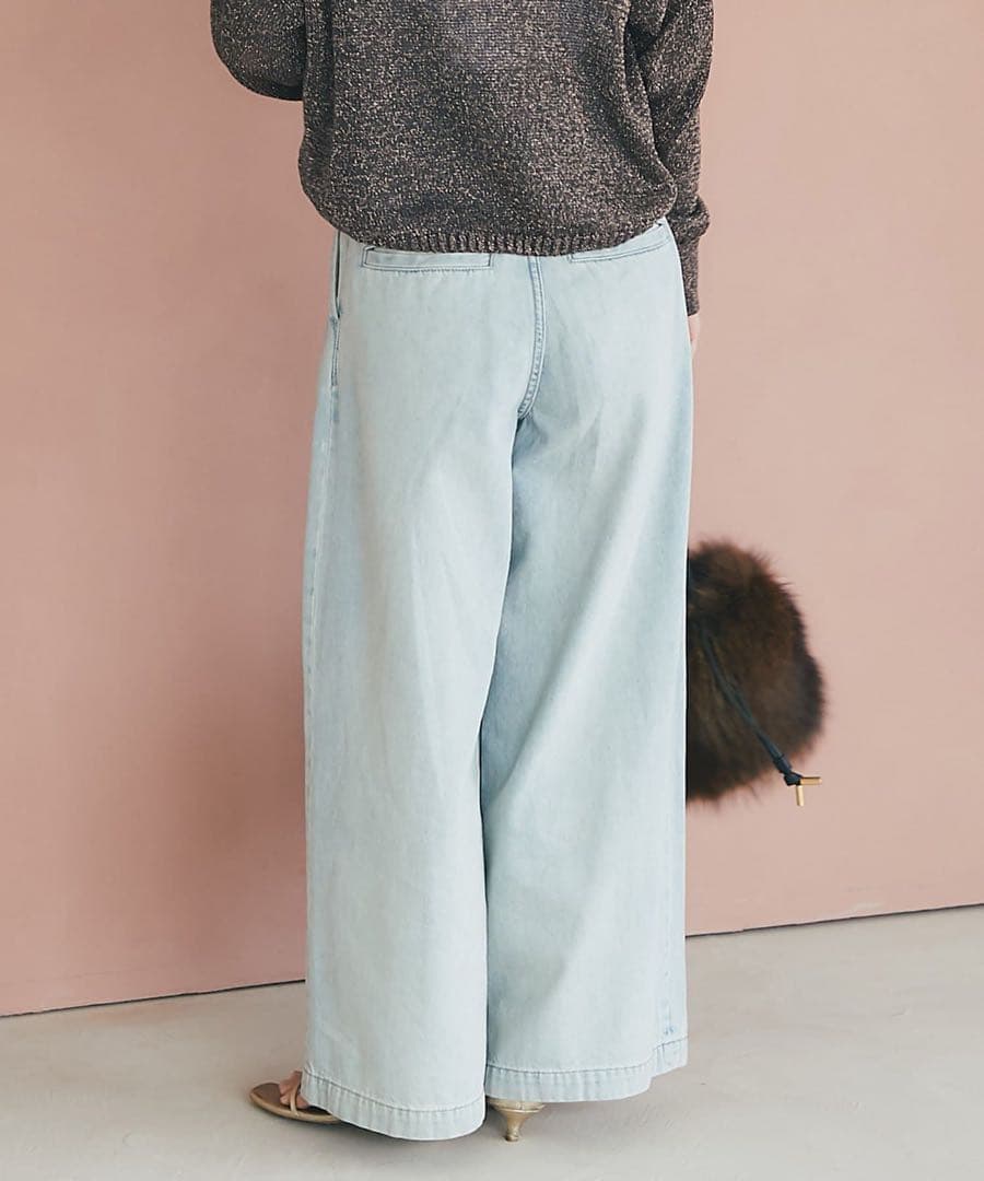 新品　La boutique BonBon ハイウエストバギーデニム S