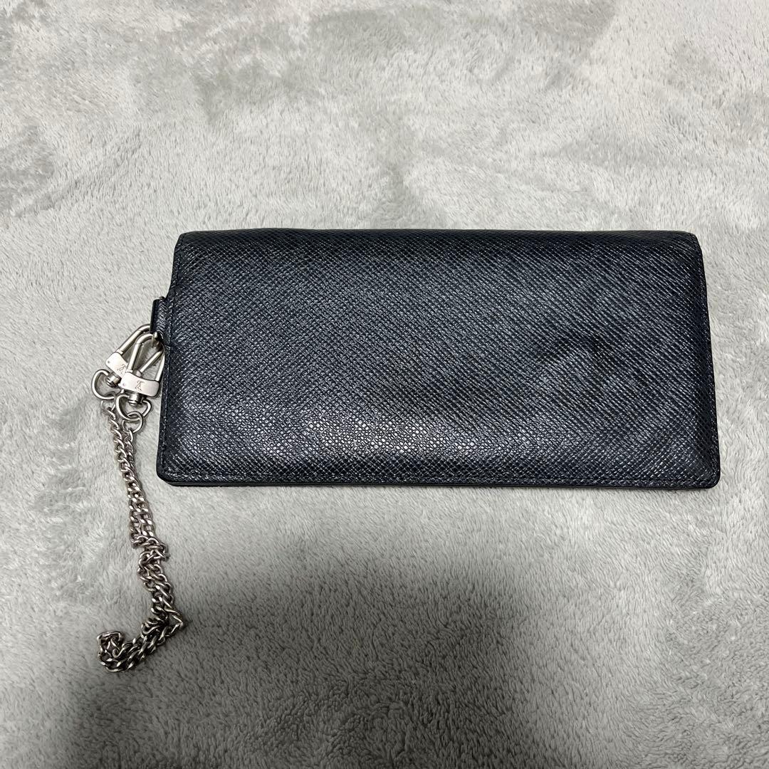ルイ・ヴィトン ブラック 長財布 チェーン付き