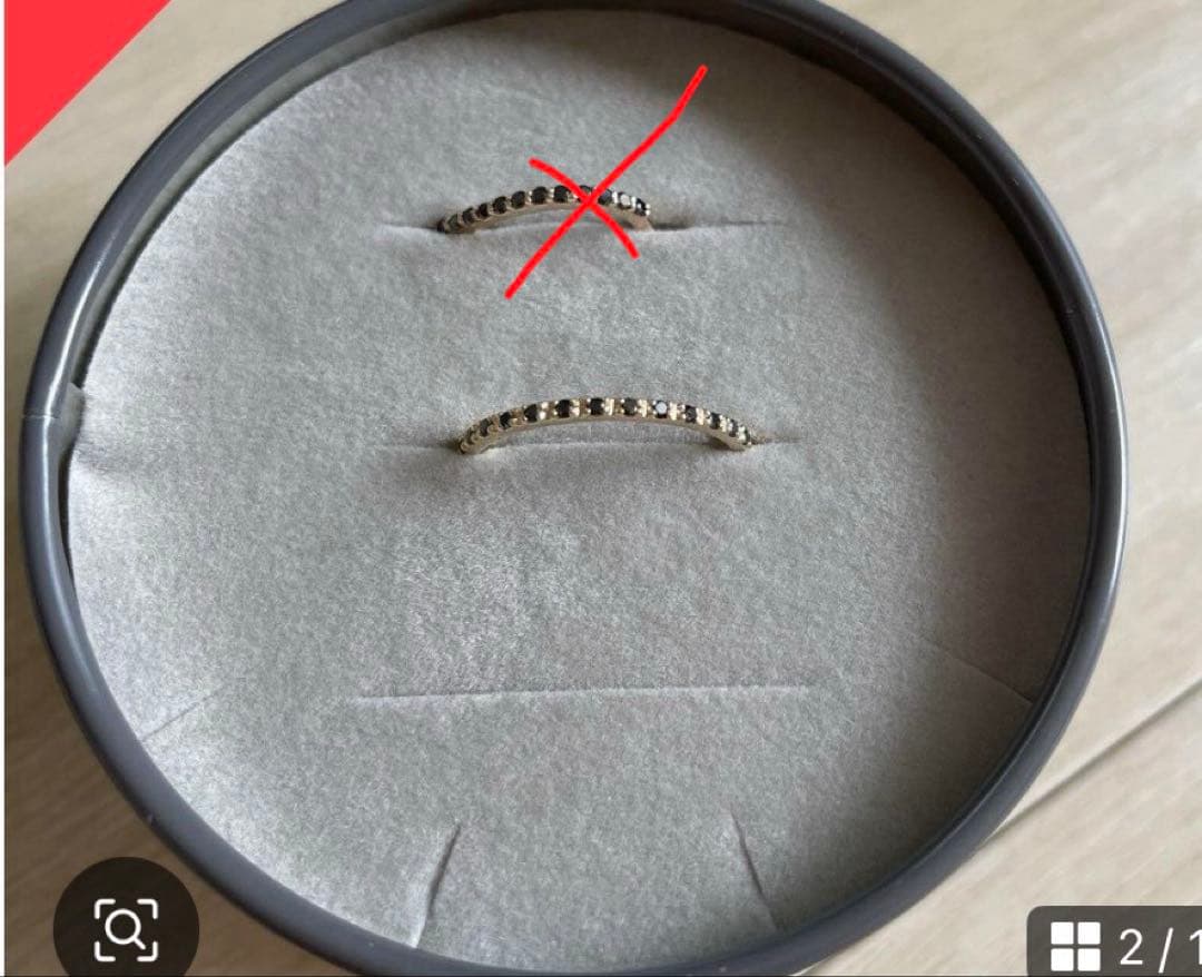 【新品】Lilas ブラックダイヤハーフエタニティリング　10号