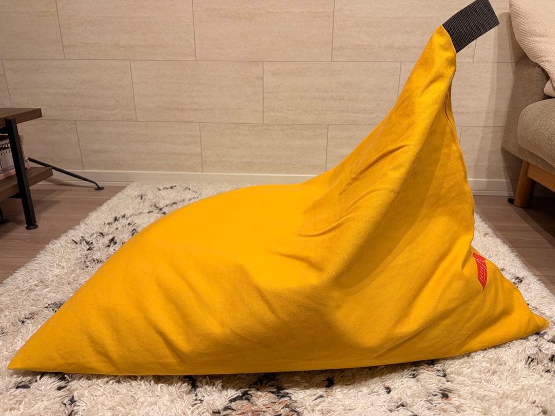 テトラ　tetraビーズクッション　レギュラーサイズ 8号帆布　やまぶき色