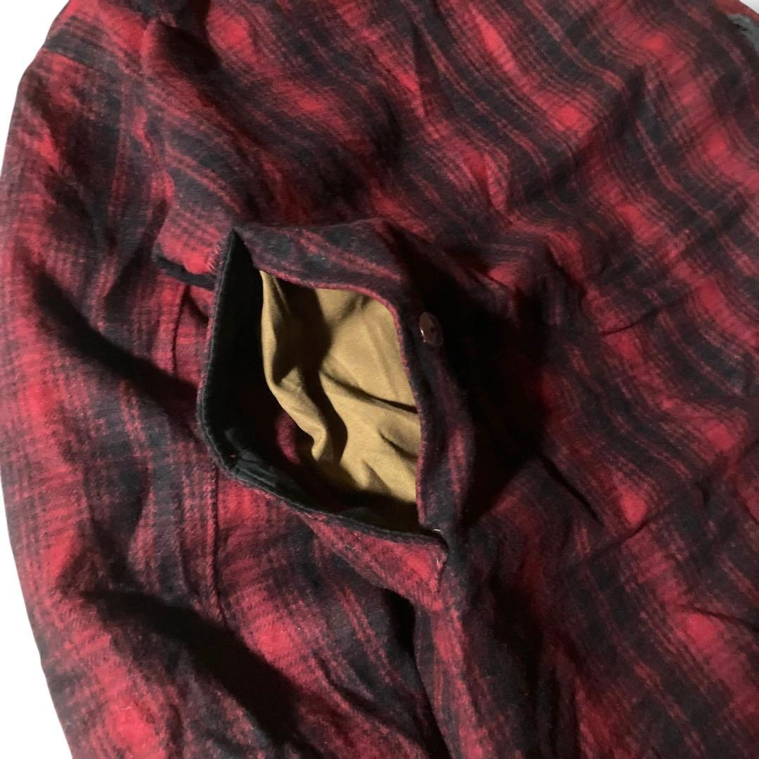 80s USA製ウールリッチ マッキーノクルーザージャケット ウール赤チェックL
