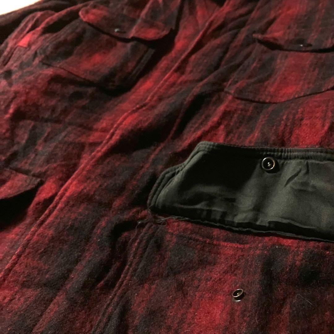80s USA製ウールリッチ マッキーノクルーザージャケット ウール赤チェックL