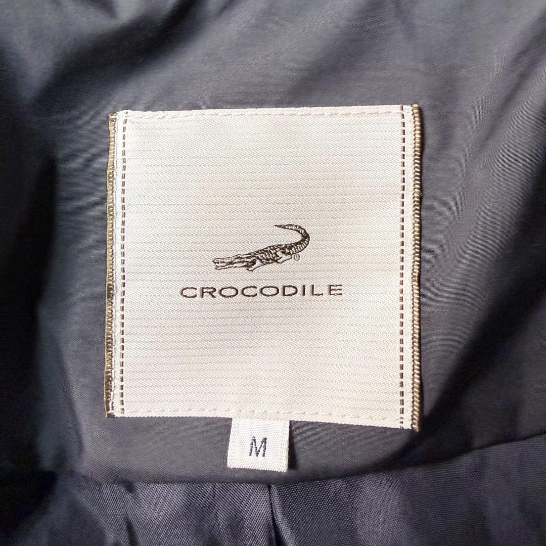 【撥水】クロコダイル ロング ダウンコート ダウン90％ ラクーン 黒