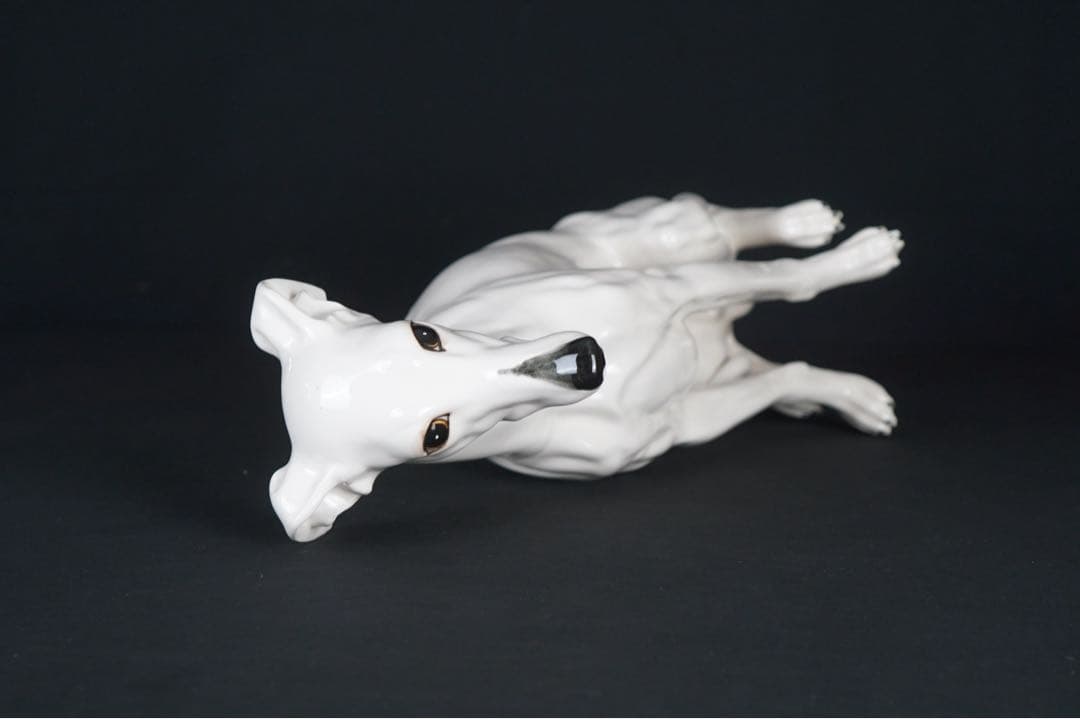 イタリア 1970年代 ビンテージ イタリアングレーハウンド 特大 犬 置物