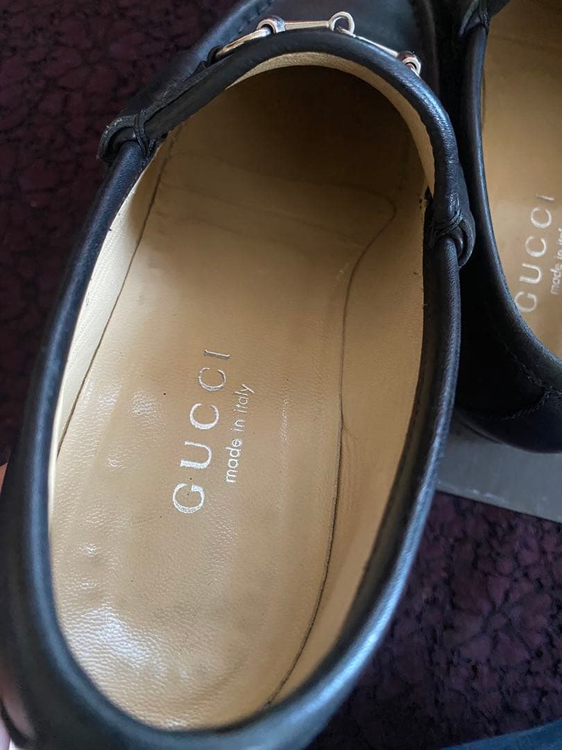 【美品】GUCCI グッチ ホースビットローファー 37本革 ブラックシルバー