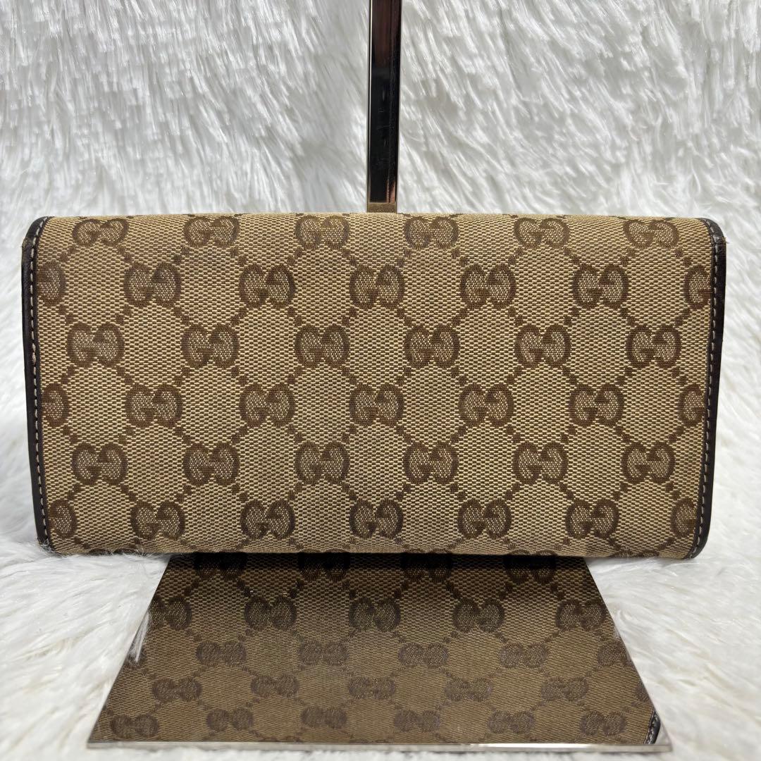 ✨美品✨ グッチ GGキャンバス インターロッキング ラブリーハート 長財布 茶