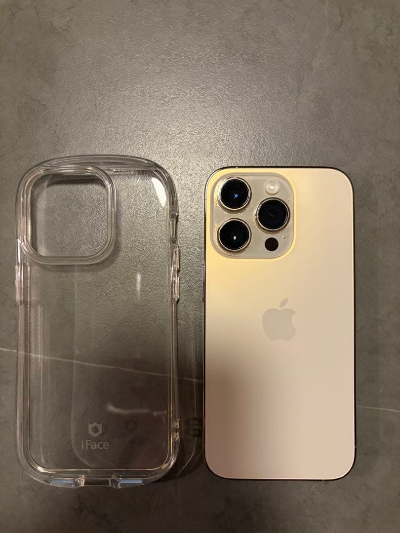 最終値下げ！【美品】iPhone 14 Pro ゴールド ケース、フィルム付き