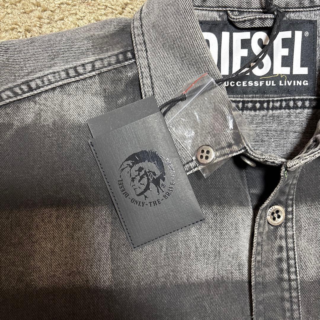 DIESEL チェック柄 デニム長袖シャツ
