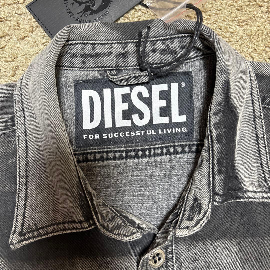 DIESEL チェック柄 デニム長袖シャツ
