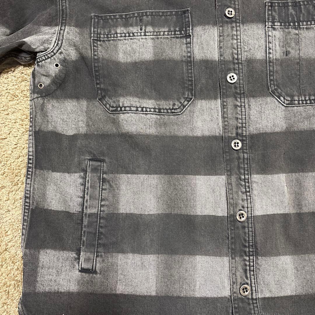 DIESEL チェック柄 デニム長袖シャツ