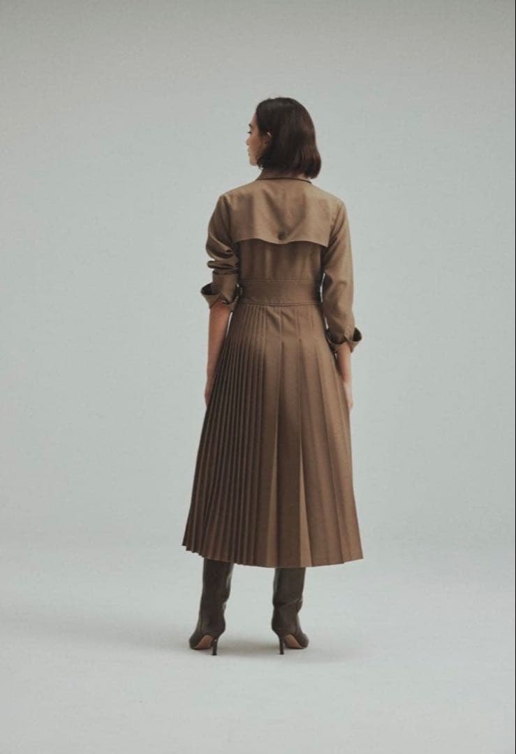 L'AUBE BLANC Asymmetry pleats Dress Sサイズ