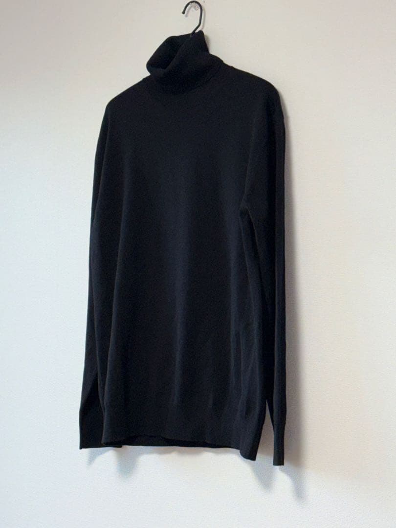 JIL SANDERジルサンダーウール タートルネックニット46 ブラック