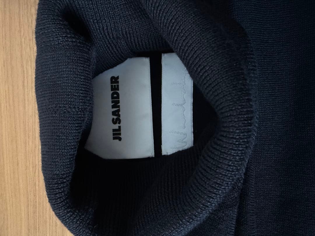 JIL SANDERジルサンダーウール タートルネックニット46 ブラック