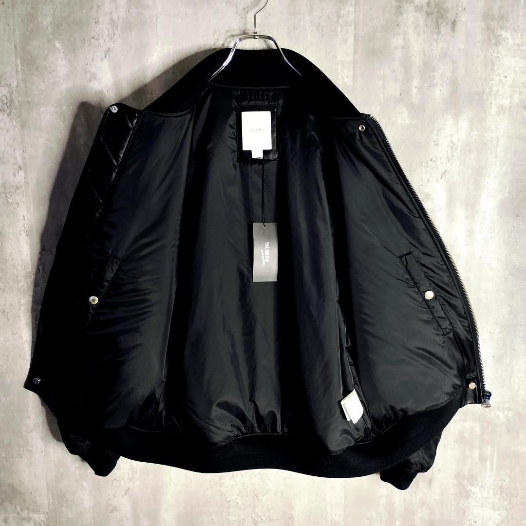 新品タグ★クライミー 羊革 ナイロン切替 MA-1 レザーボンバージャケット L