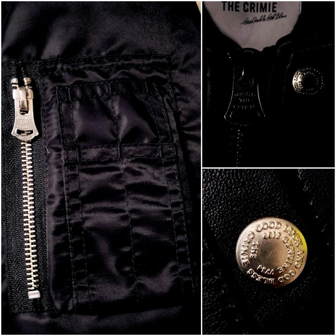 新品タグ★クライミー 羊革 ナイロン切替 MA-1 レザーボンバージャケット L