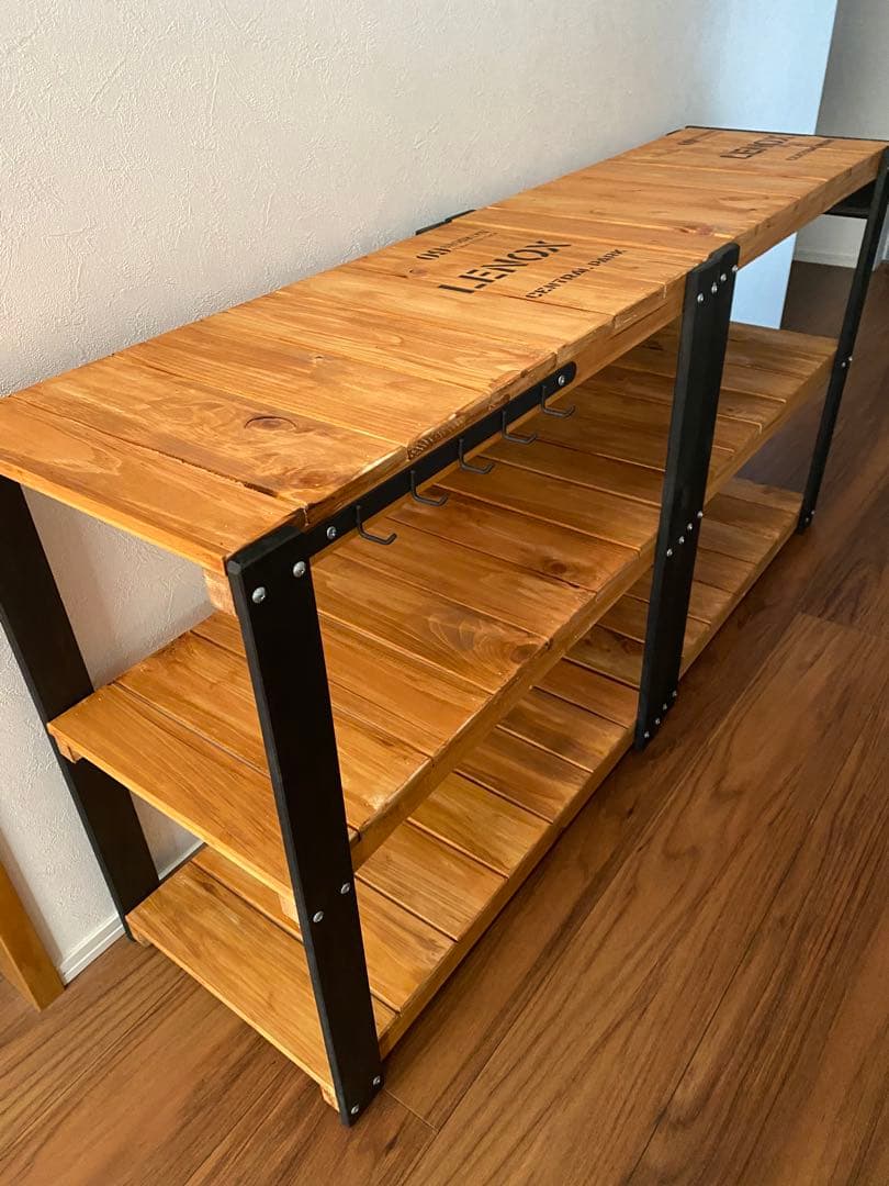 アイアン風　3段ラック　アメリカン　飾り棚