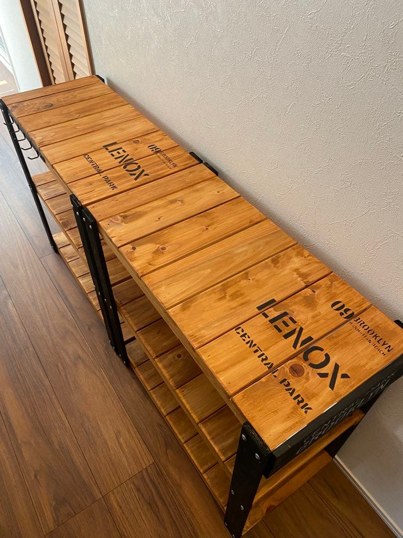 アイアン風　3段ラック　アメリカン　飾り棚