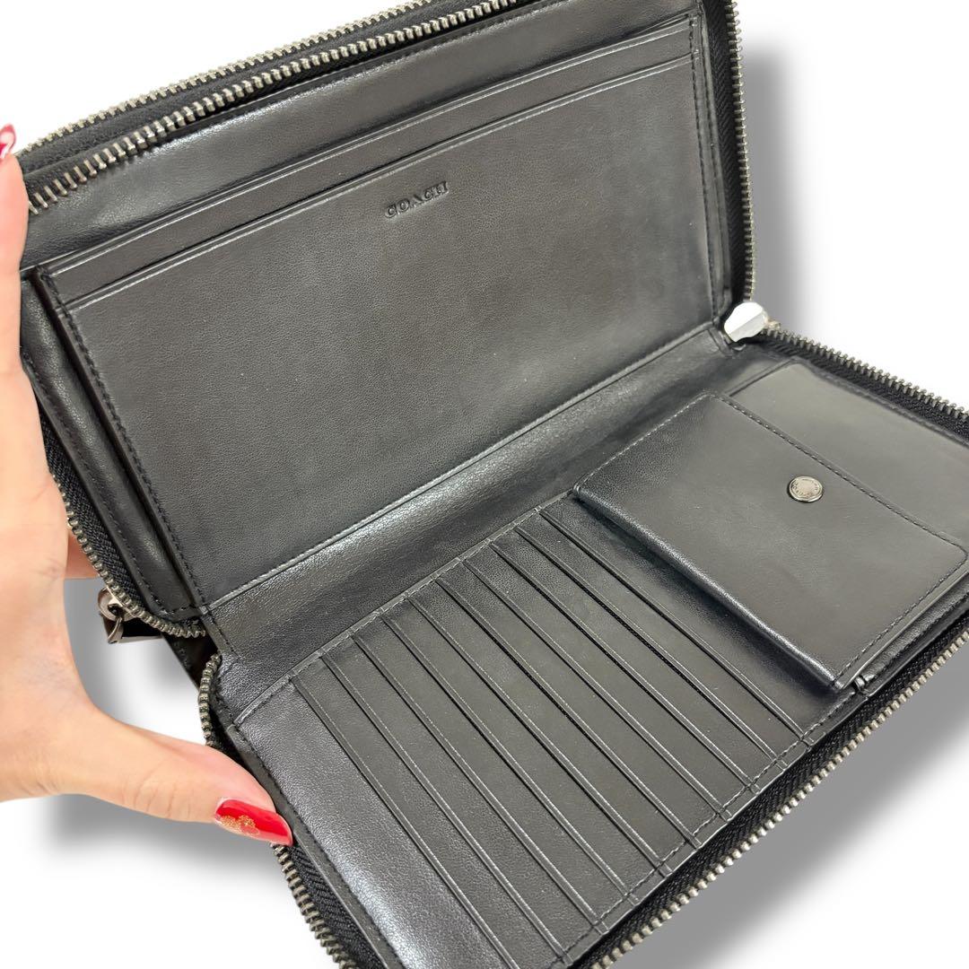 極美品✨COACH コーチ シグネチャー ダブルジップトラベルオーガナイザー