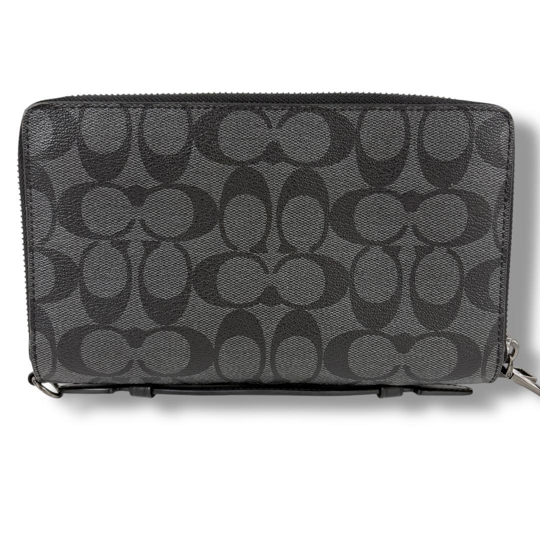 極美品✨COACH コーチ シグネチャー ダブルジップトラベルオーガナイザー