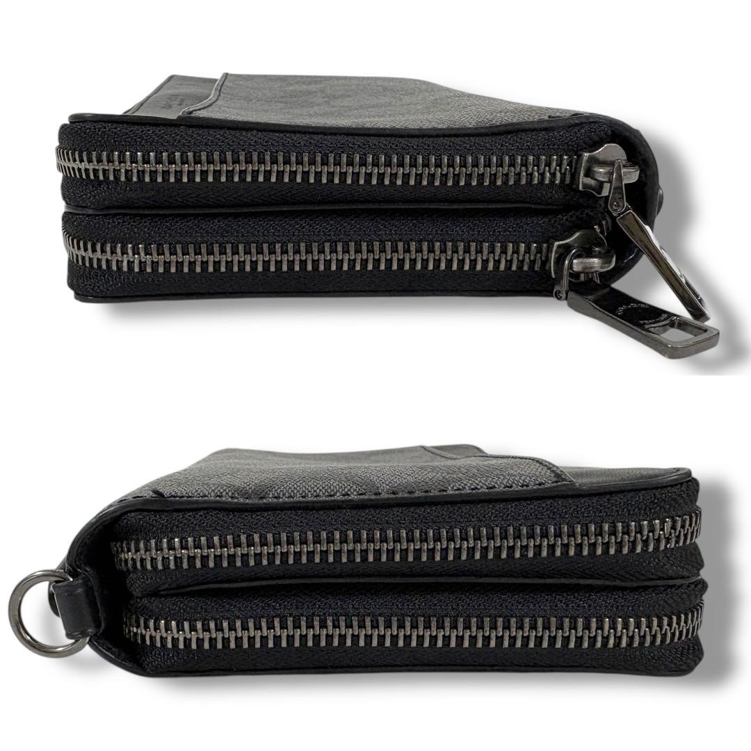 極美品✨COACH コーチ シグネチャー ダブルジップトラベルオーガナイザー