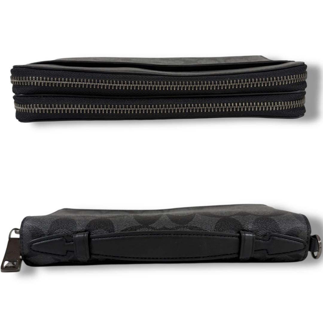 極美品✨COACH コーチ シグネチャー ダブルジップトラベルオーガナイザー