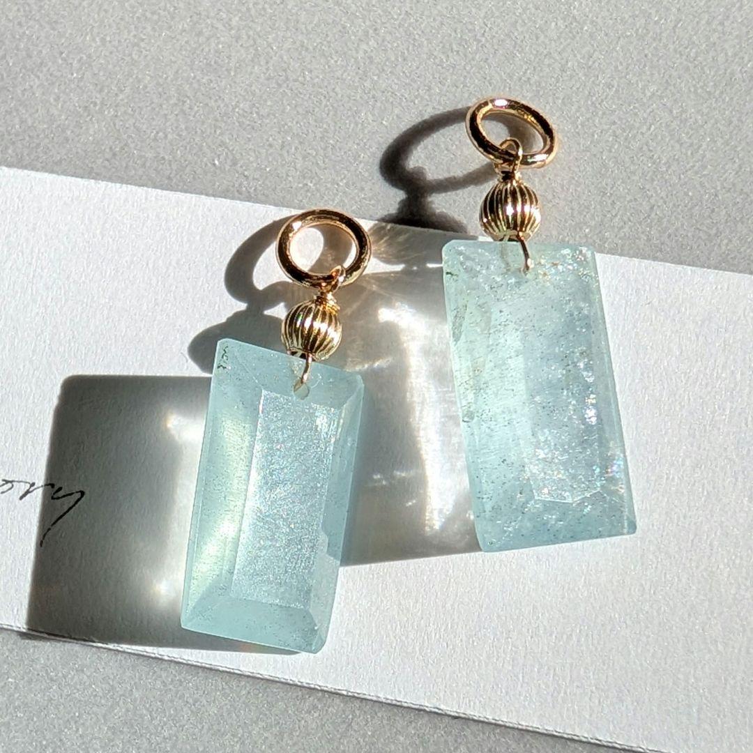 アイリスアゲート オパール ピアス