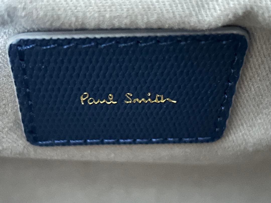 Paul Smith カラーブロックレザー トートバッグ バイカラー　ネイビー
