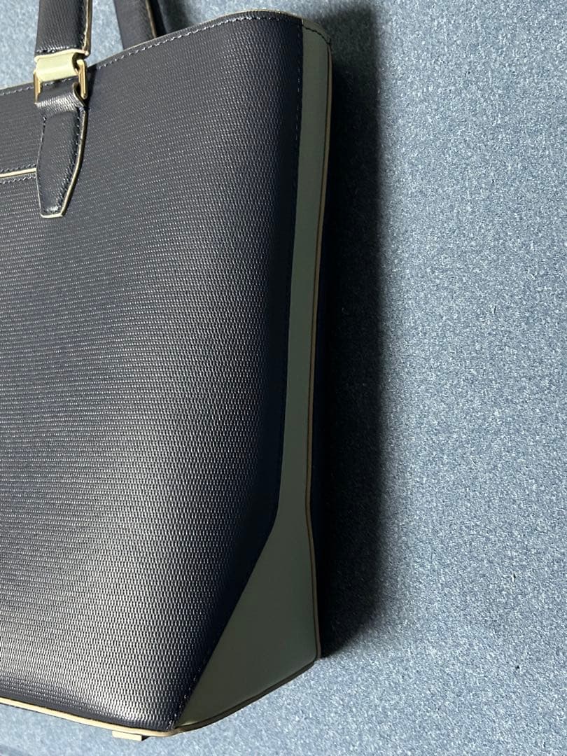 Paul Smith カラーブロックレザー トートバッグ バイカラー　ネイビー