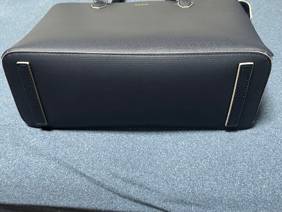 Paul Smith カラーブロックレザー トートバッグ バイカラー　ネイビー