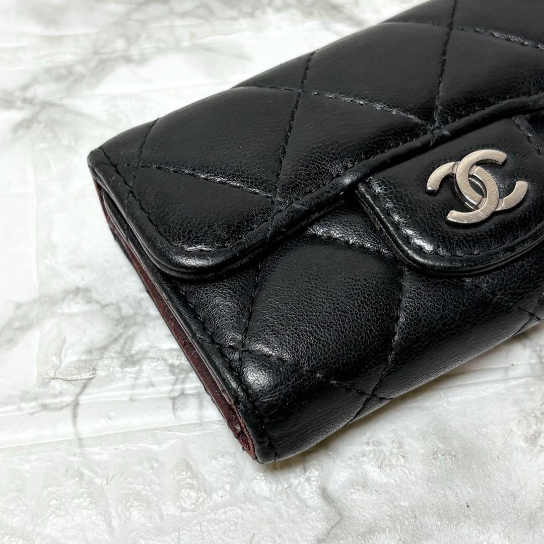 CHANEL シャネル　マトラッセ ラムスキン　キーケース　ココマーク