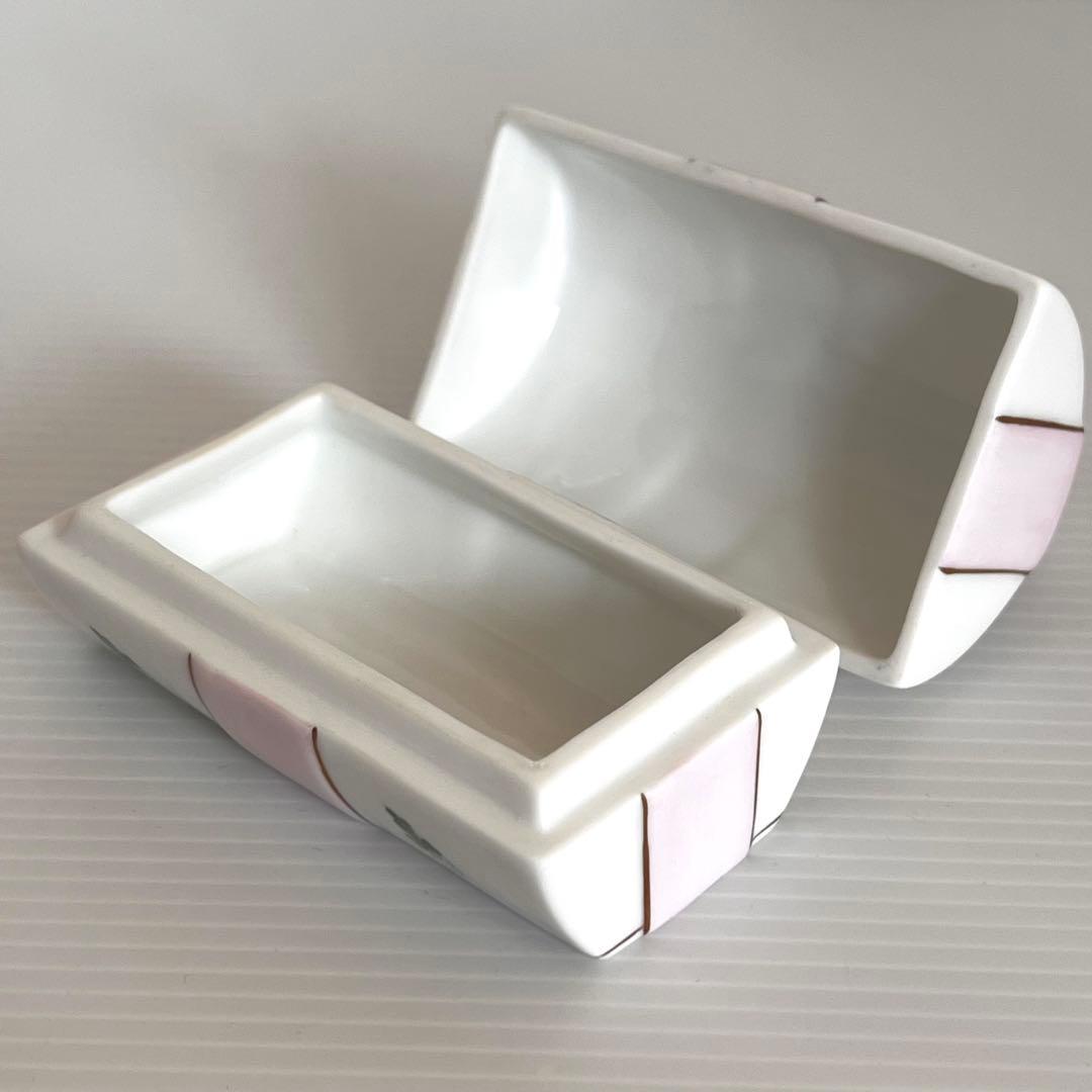 ヘレンド ウィーンの薔薇 ピンク リボンボックス 小物入れ