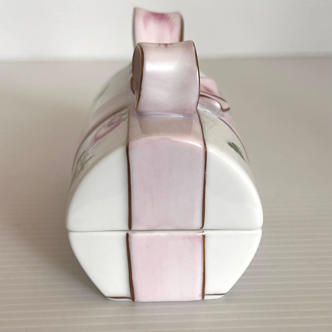 ヘレンド ウィーンの薔薇 ピンク リボンボックス 小物入れ