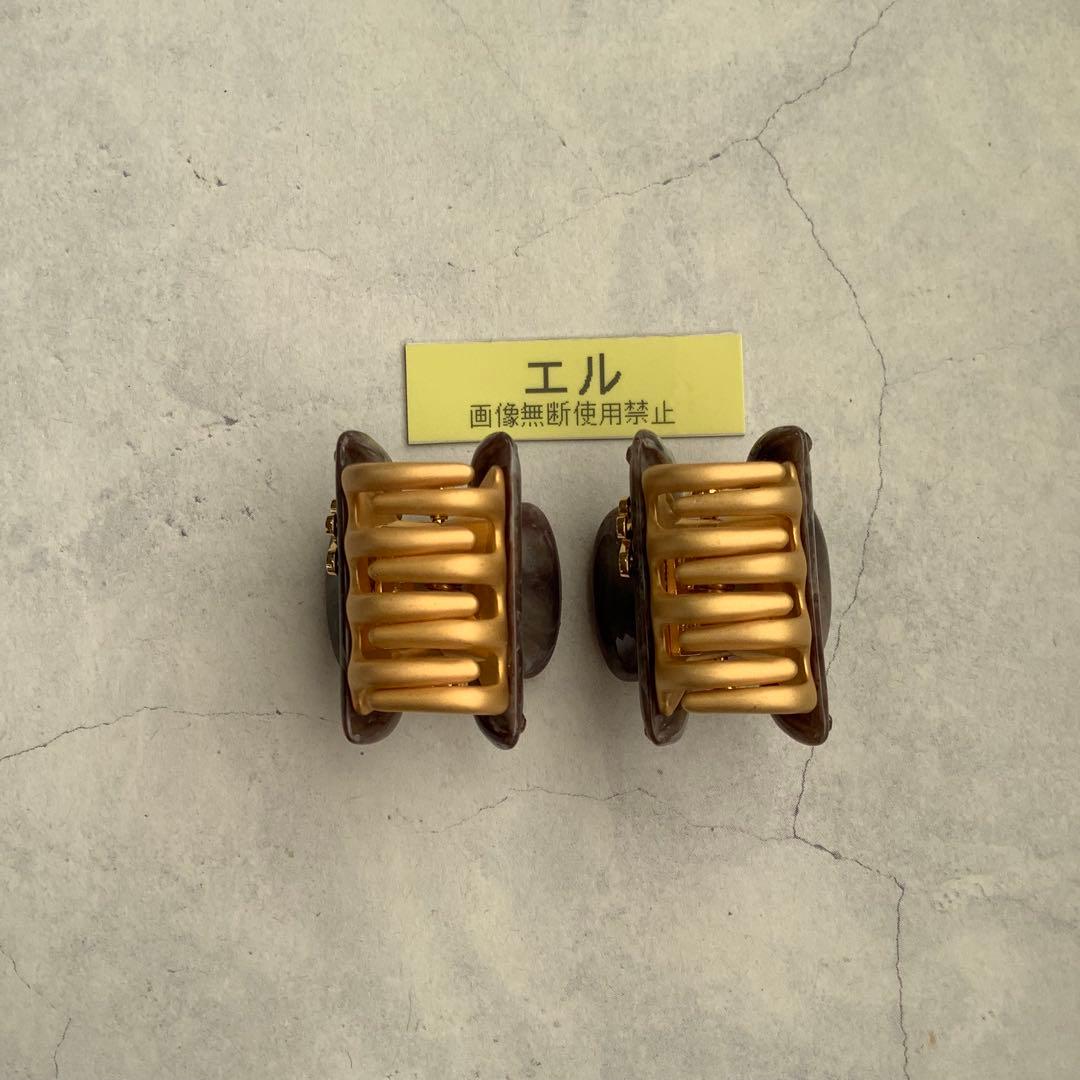 アッカ acca ティアラ ミニクリップ 同色2個セット ブラウンマーブル