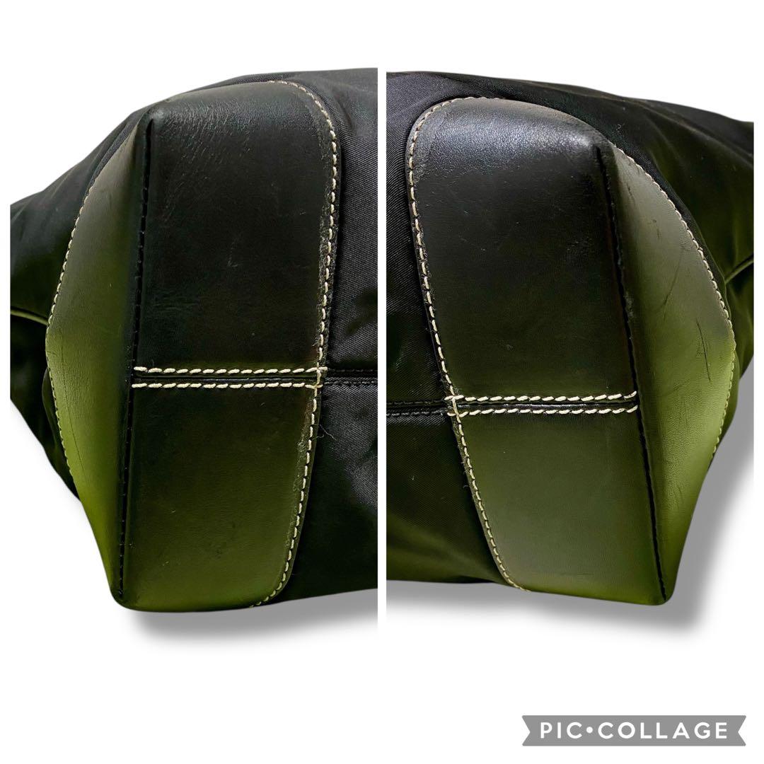 COACHコーチ トートバッグ　ナイロンレザー　ビジネス使用可能　ブラック　黒