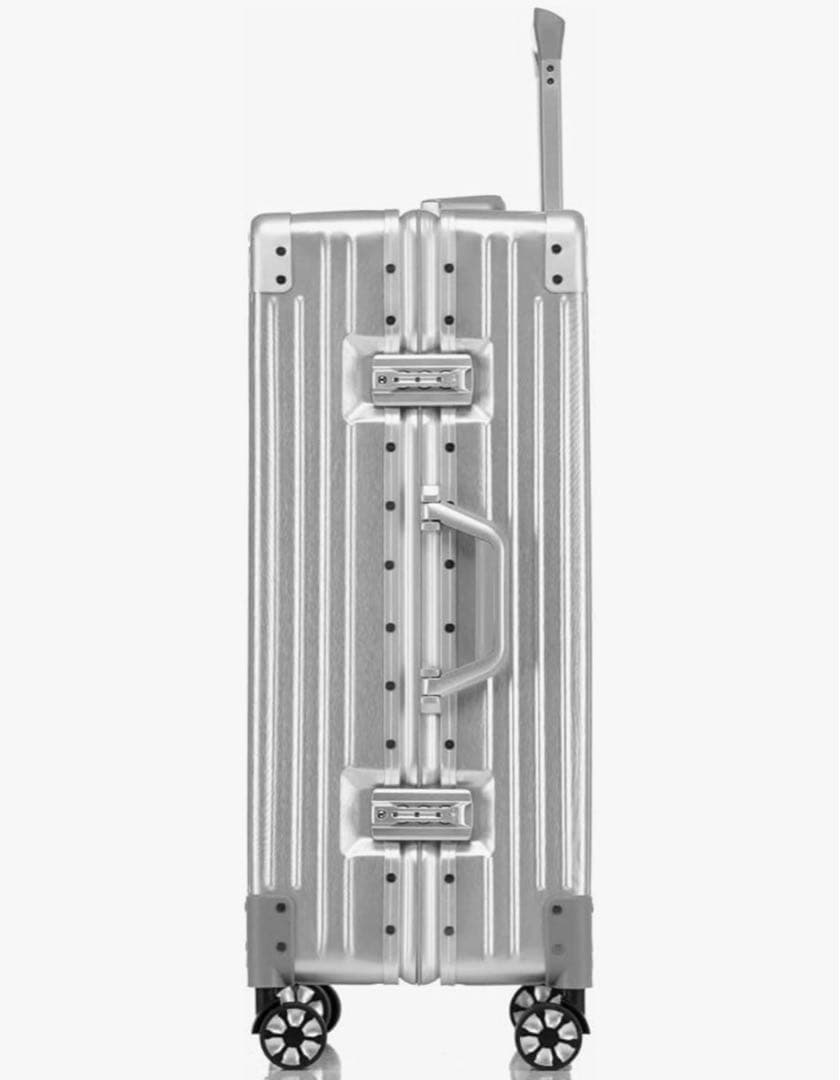 銀色 スーツケース アルミフレーム キャリー ケースシルバー Lサイズ 80L