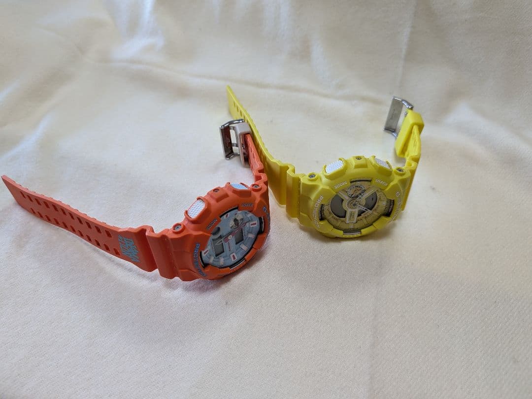 よ*こ様 【非稼働】G-SHOCK イエロー、オレンジ 腕時計(デジタル) 2台