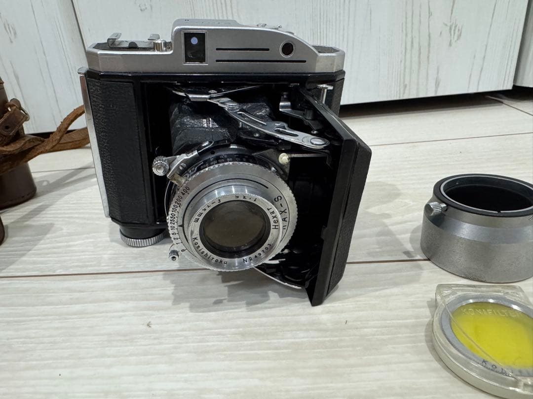 konica コニカ 小西六 Pearl II 革ケース付き