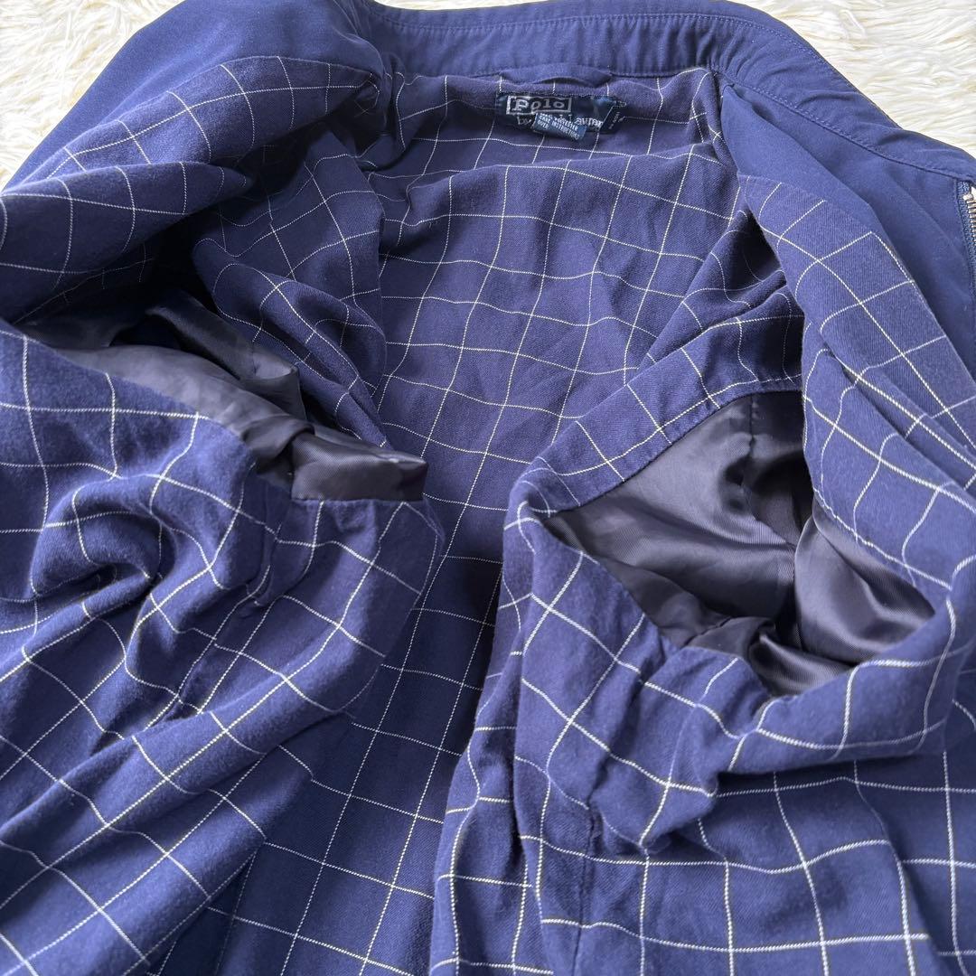 美品90s ポロバイラルフローレン　ピーススキン　スイングトップ　ネイビー　L