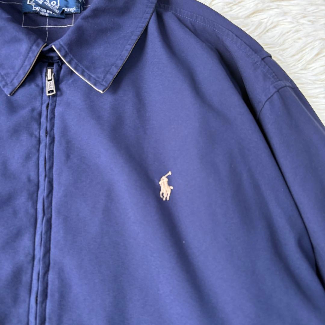 美品90s ポロバイラルフローレン　ピーススキン　スイングトップ　ネイビー　L